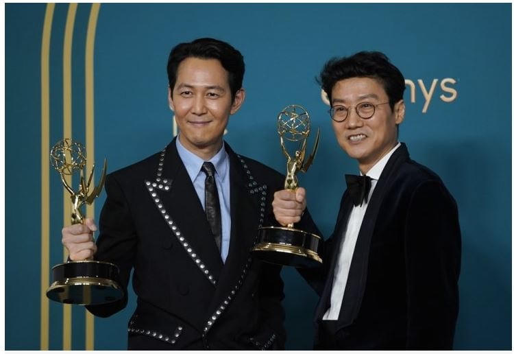 "Squid Game" làm nên lịch sử tại Lễ trao giải Emmy. Ảnh: Getty Images.