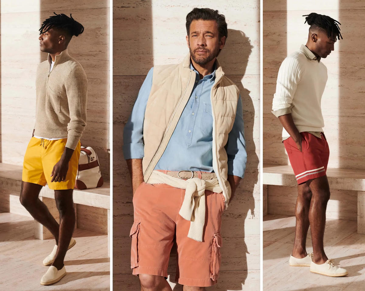 Nhà mốt Brunello Cucinelli - Đây là một thương hiệu tinh tuý trên bản đồ thời trang Milan. Được sản xuất thủ công tại vùng nông thôn Peru, BST hè năm nay thay vì được trung tính hóa như những thiết kế trước, đã có sự thay đổi với nhiều sản phẩm màu đen (màu mà thương hiệu thường không sử dụng), cũng như màu đỏ gừng, cam cá hồi và vàng hướng dương. 