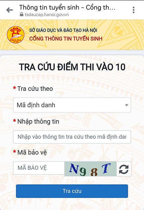 Cách tra cứu điểm thi lớp 10 của Hà Nội năm 2022