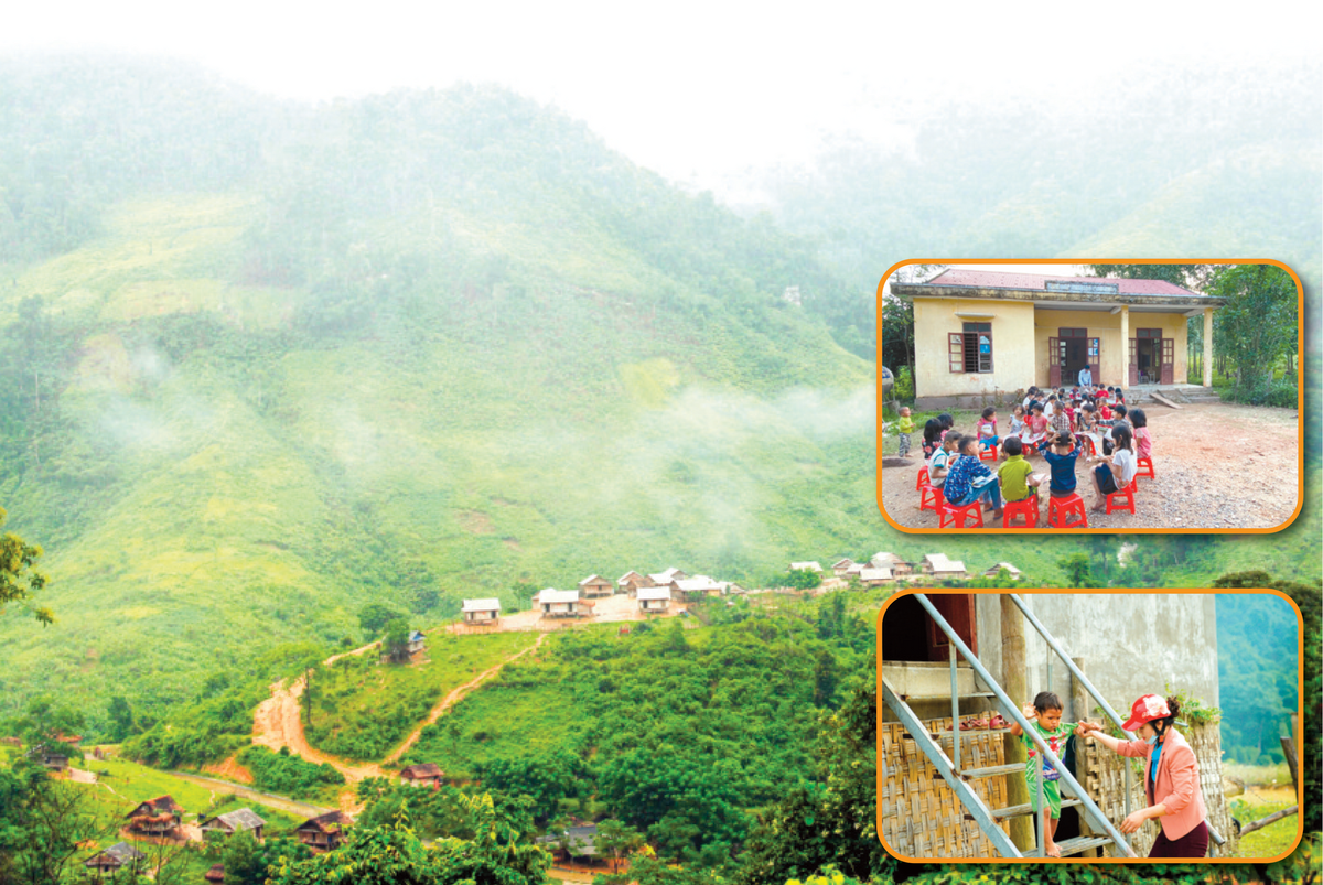 Bản Dộ - Tà Vờng, xã Trọng Hóa (huyện Minh Hóa, tỉnh Quảng Bình) – nơi các thầy cô giáo không ngại khó khăn “mang chữ lên non”. Ảnh: Xuân Thi – Xuân Hoàng.
