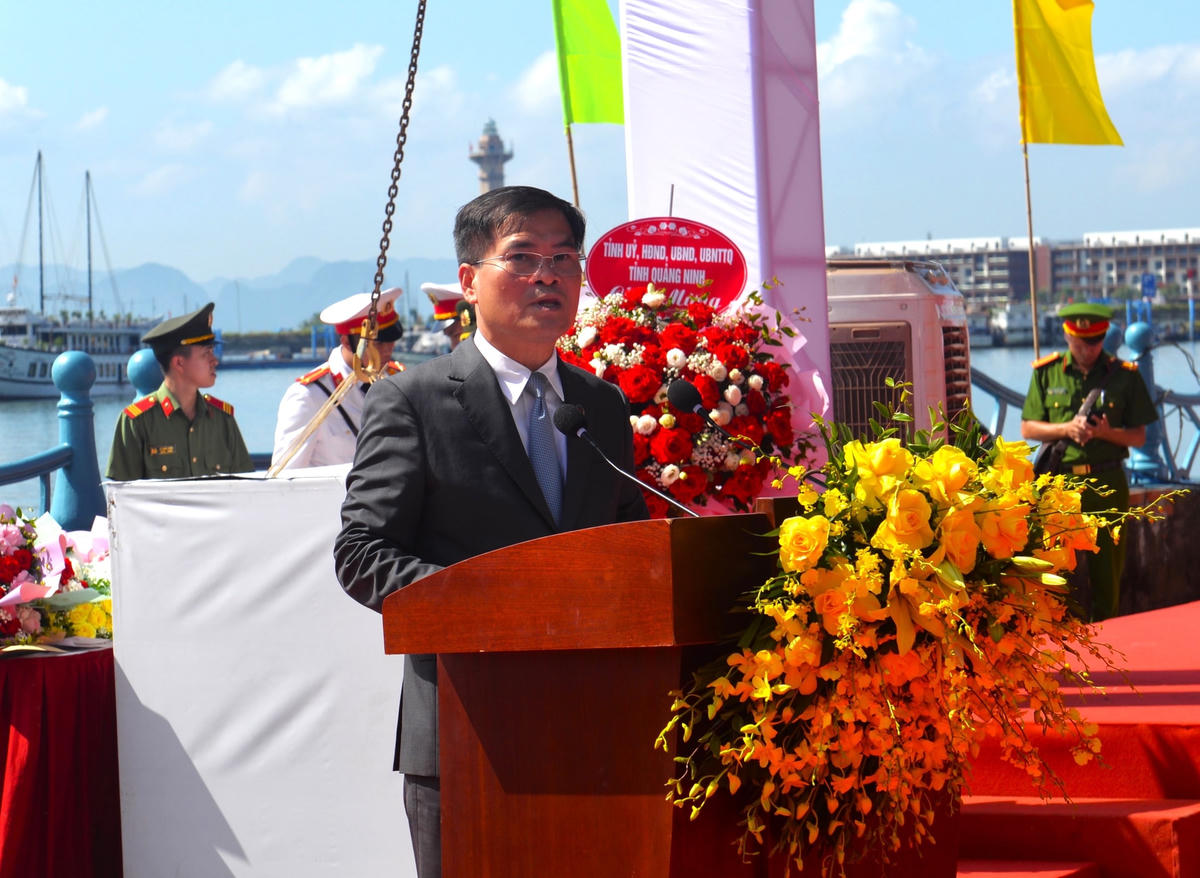 Ông Bùi Văn Khắng, Ủy viên BTV tỉnh ủy Phó Chủ tịch UBND, Trưởng ban diễn tập phát biểu khai mạc.