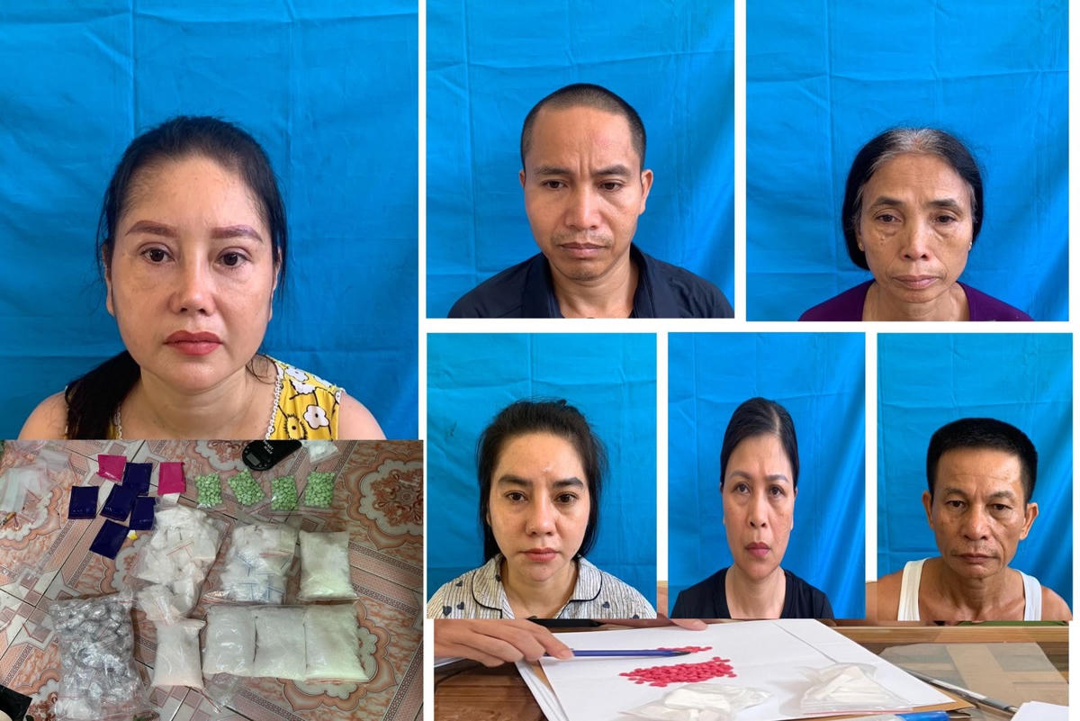 Bà trùm Lê Thị Hồng cùng các 'đồng nghiệp' tại cơ quan Công an.