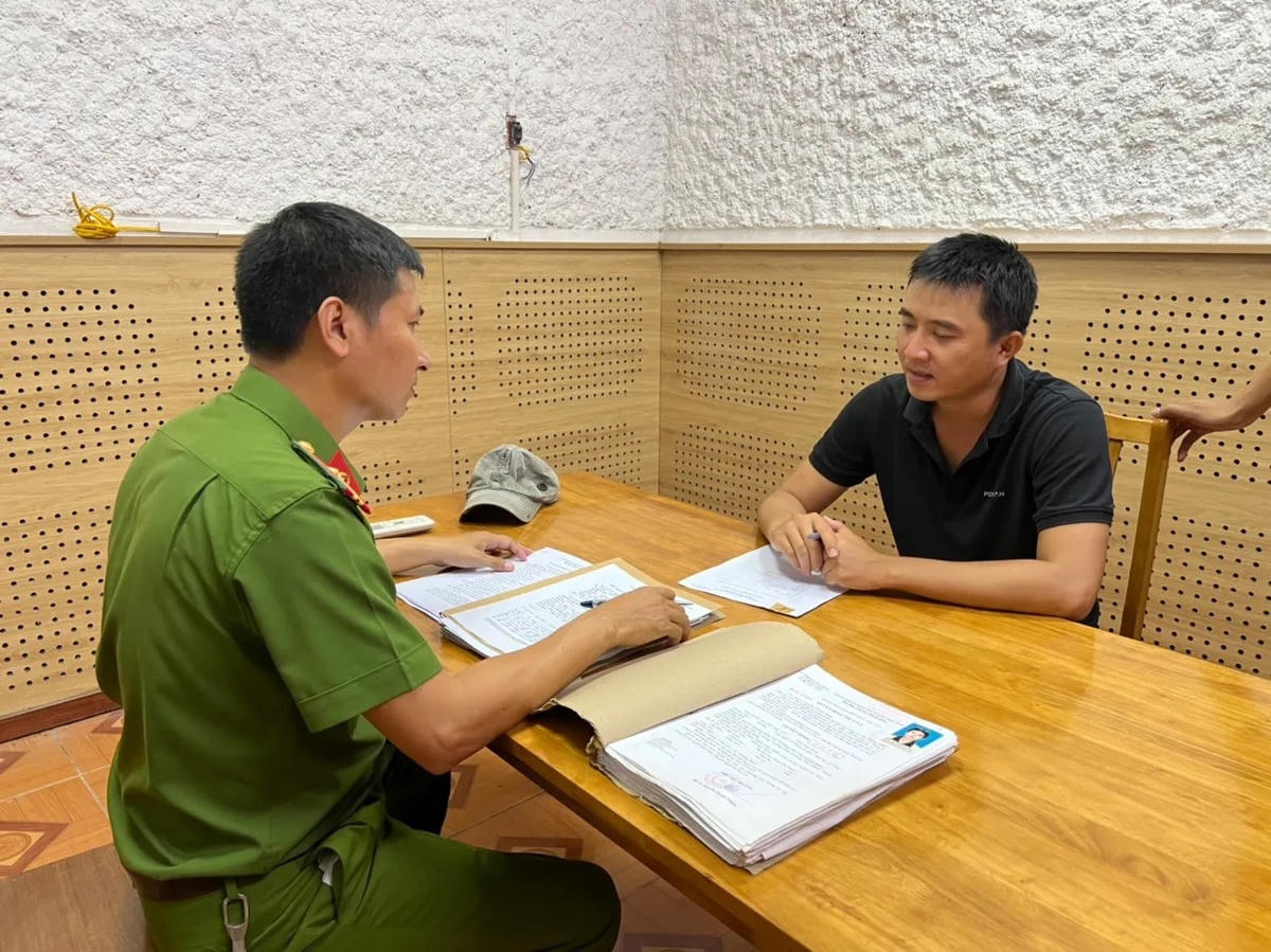 Đối tượng Vũ Như Vũ tại cơ quan công an.