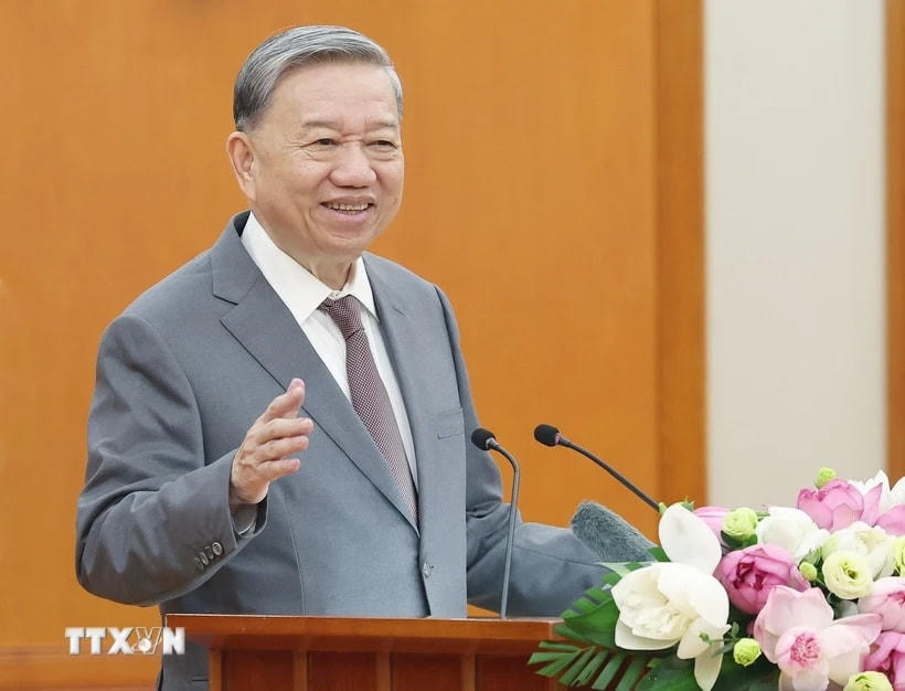 Tổng Bí thư Tô Lâm phát biểu. (Ảnh: Thống Nhất/TTXVN)