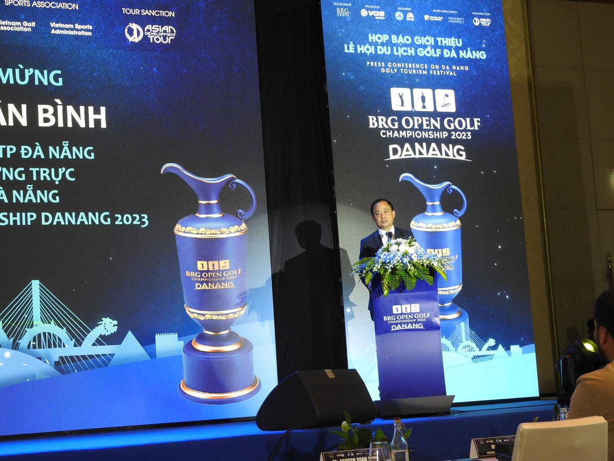 Phó Giám đốc Sở Du lịch Đà Nẵng Nguyễn Xuân Bình cho biết  Lễ hội du lịch Golf Đà Nẵng 2023 nằm trong chuỗi các sự kiện lễ hội năm 2023 của Đà Nẵng. Ảnh: Thanh Tùng.
