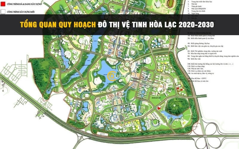 Bản đồ quy hoạch khu đô thị vệ tinh Hòa Lạc 2020-2030- Ảnh: Internet