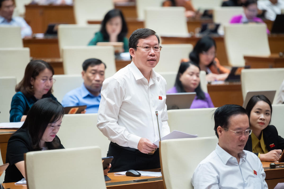 Ông Nguyễn Quốc Luận phát biểu. Ảnh: Quang Vinh.