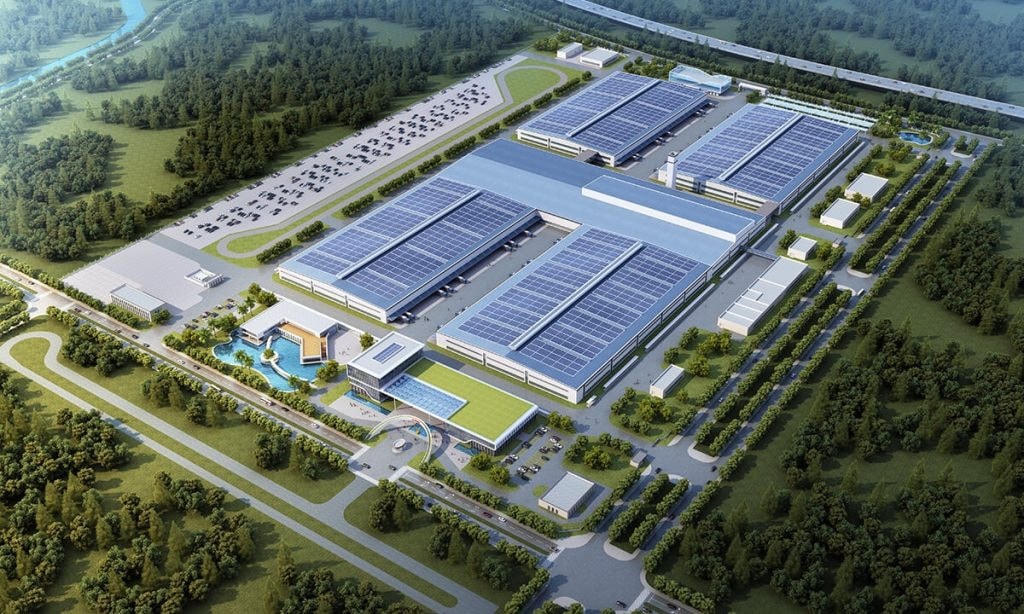 Phối cảnh Nhà máy ô tô Thành Công Việt Hưng trong KCN Việt Hưng.