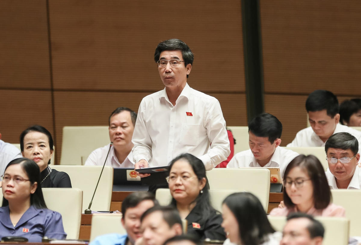 Ông Trần Chí Cường tranh luận (Ảnh: Quang Vinh)
