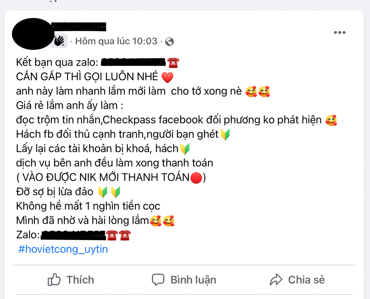 Liên tục các bài viết quảng cáo cho dịch vụ này.  