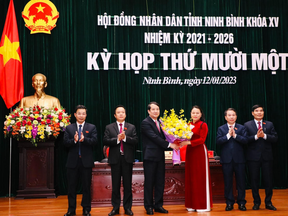 Ông Mai Văn Tuất được bầu giữ chức vụ Chủ tịch HĐND tỉnh Ninh Bình nhiệm kỳ 2021 - 2026. Ảnh M. Hải