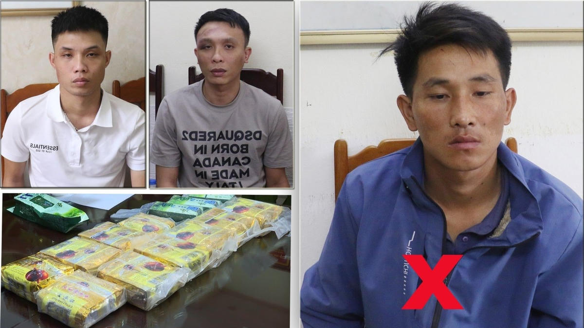 Vàng A Tùng (dấu X) được xác định là người cầm đầu, kết nối các mắt xích trong đường dây vận chuyển 14kg ma túy.