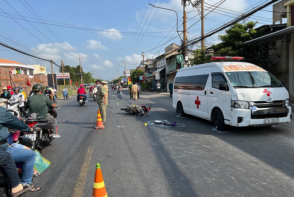 Hiện trường vụ tai nạn.