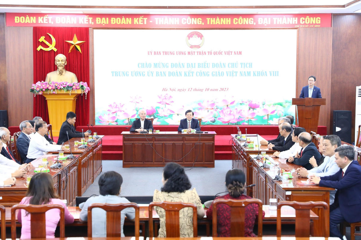 Quang cảnh buổi tiếp đoàn. Ảnh: Minh Đức/TTXVN.