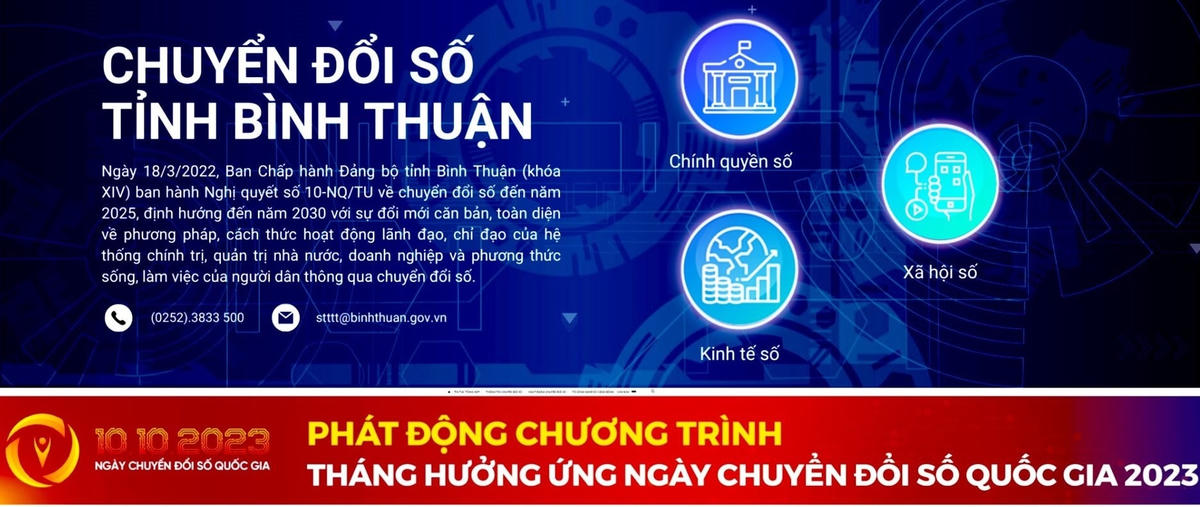 Cổng thông tin chuyển đổi số tỉnh Bình Thuận.