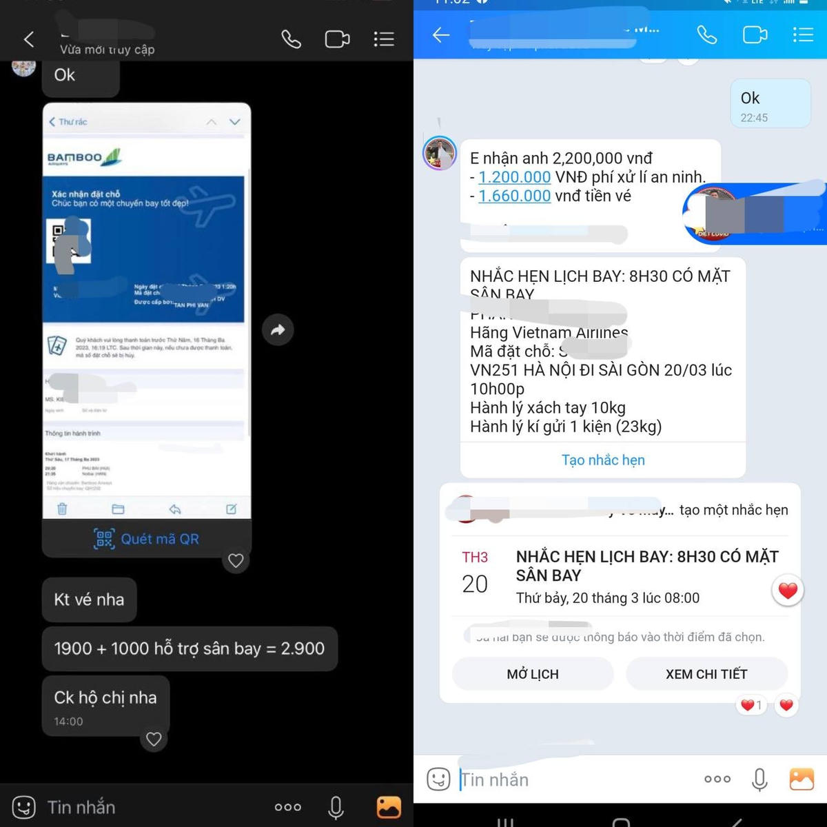 Không có giấy tờ tuỳ thân, hành khách chỉ cần chuyển khoản đến các đại lý bán vé từ 1-3 triệu đồng sẽ được ‘tạo điều kiện’ bay nội địa trên các chuyến của các hãng hàng không: Vietnam Airlines, Bamboo Airways, Vietjet Airlines, Jetstar Pacific.