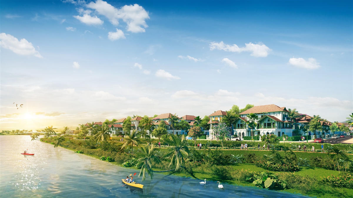 Sunneva Island - dự án mang phong cách sống thượng lưu ven sông đến Đà Nẵng. (Ảnh phối cảnh minh họa).
