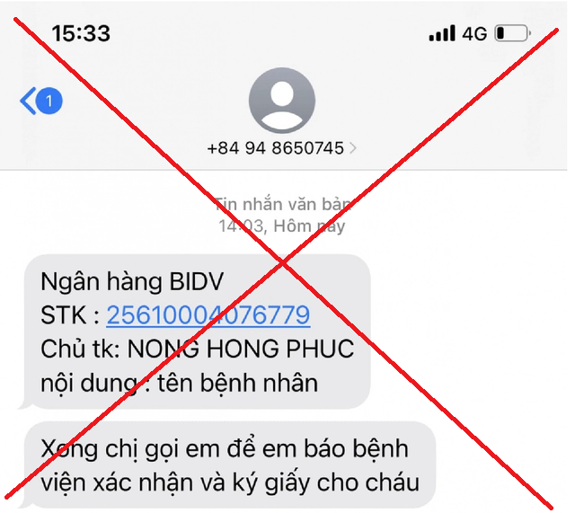 Các đối tượng lừa đảo thường "đánh đòn tâm lý" phụ huynh rằng nếu không mổ gấp thì không cứu được cháu để yêu cầu chuyển tiền gấp.