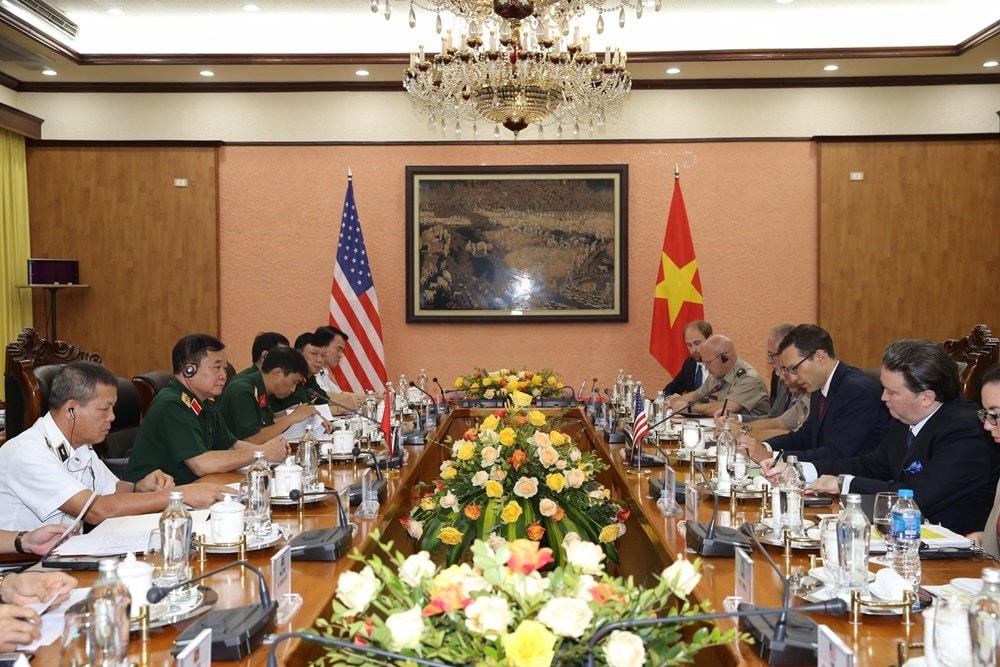 Quang cảnh Đối thoại Chính sách Quốc phòng Việt Nam-Hoa Kỳ năm 2022. (Ảnh: Đàm Đình Hòa/TTXVN phát).