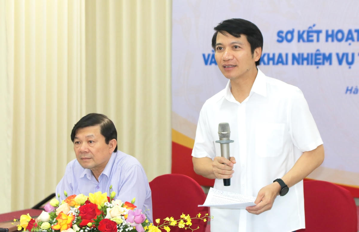 Ông Nguyễn Ngọc Lương, Bí thư Thường trực Trung ương Đoàn, Chủ tịch Hội Liên hiệp Thanh niên Việt Nam phát biểu tại Hội nghị.