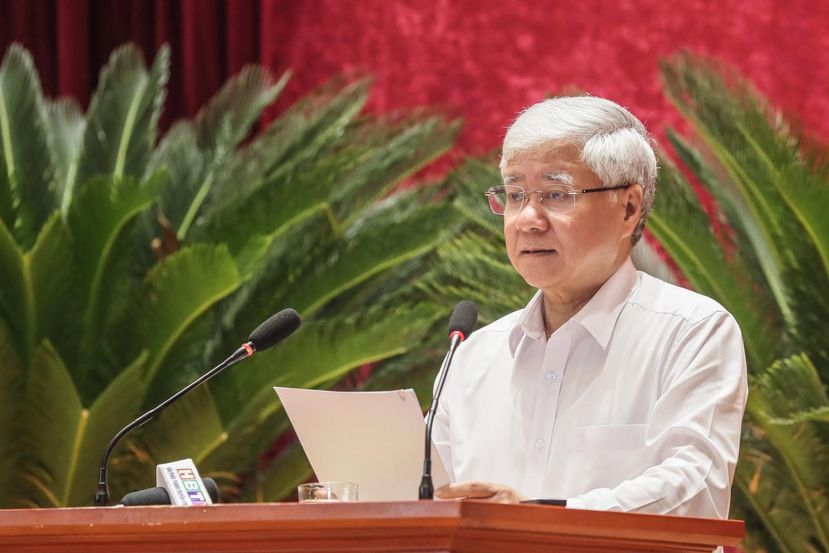 Bí thư Trung ương Đảng, Chủ tịch UBTƯ MTTQ Việt Nam Đỗ Văn Chiến phát biểu chỉ đạo tại Hội nghị.