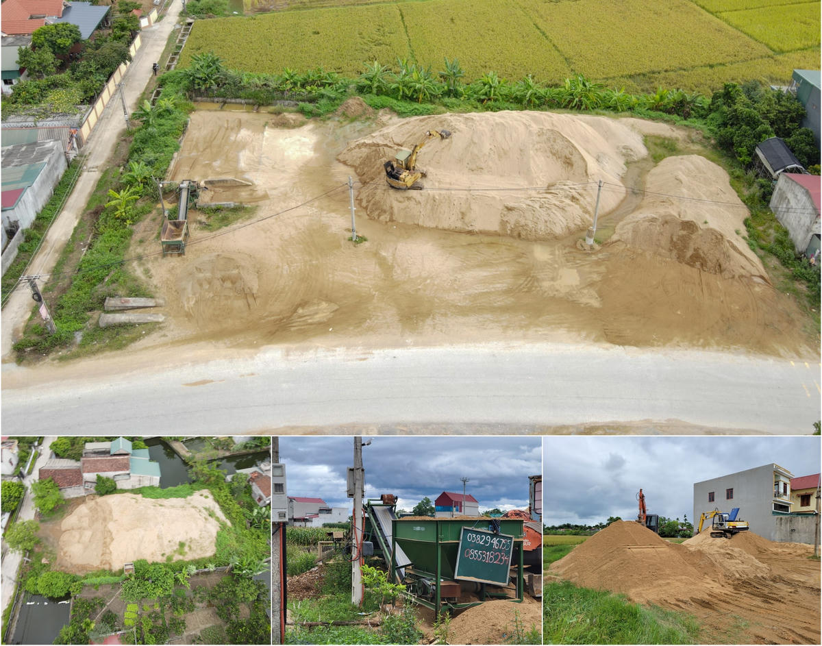 Tại xã Xuân Hồng có tới gần 10 điểm tập kết cát có dấu hiệu lấn chiếm hành lang đê nằm gần khu dân cư, gây ô nhiễm môi trường.