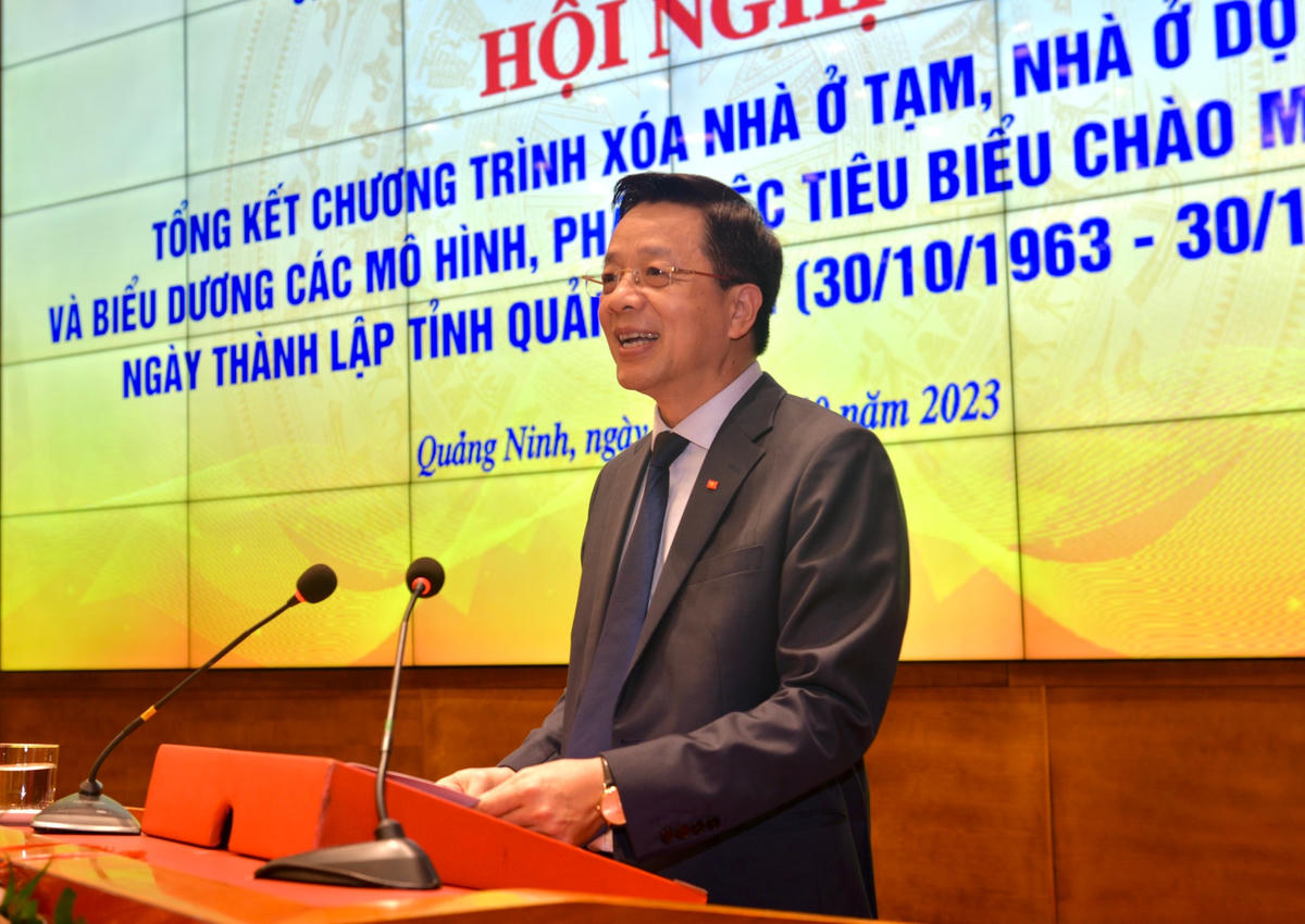 Chủ tịch Ủy ban MTTQ Việt Nam tỉnh Quảng Ninh Nguyễn Văn Hồi phát biểu khai mạc Hội nghị.