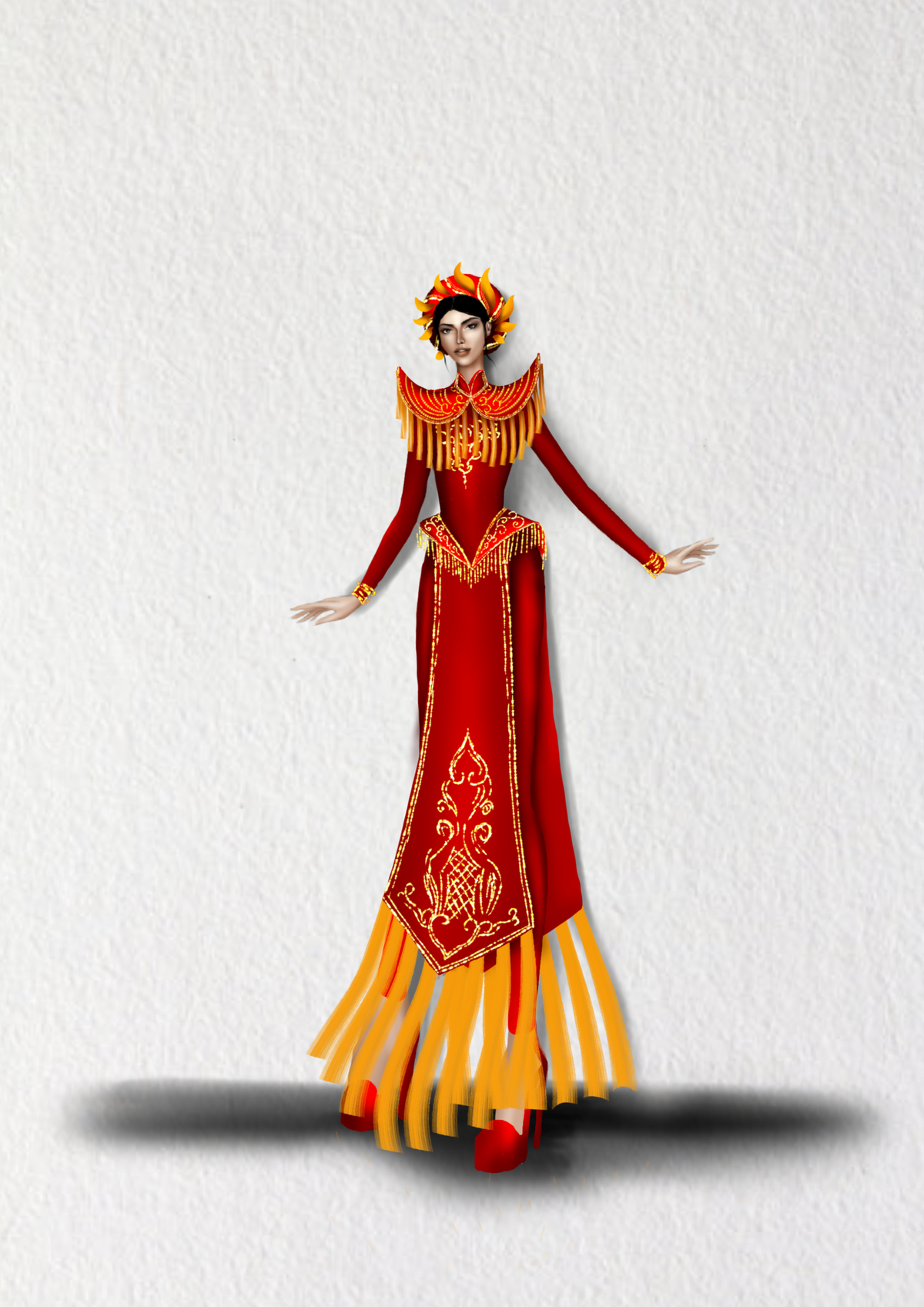 Trang phục văn hóa dân tộc của Hoa hậu Lê Hoàng Phương. 