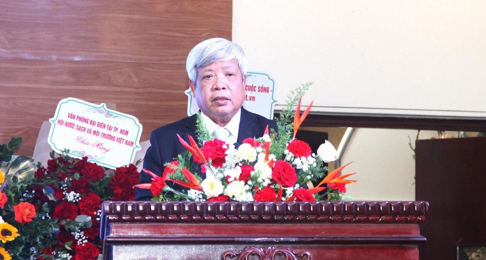 TS. Nguyễn Linh Ngọc, Chủ tịch Hội Nước sạch và Môi trường Việt Nam phát biểu khai mạc Diễn đàn.