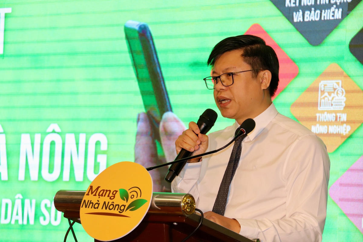 Ông Nguyễn Quốc Toản, Giám đốc Trung tâm Chuyển đổi số và Thống kê nông nghiệp phát biểu tại lễ ra mắt nền tảng "Mạng nhà nông".