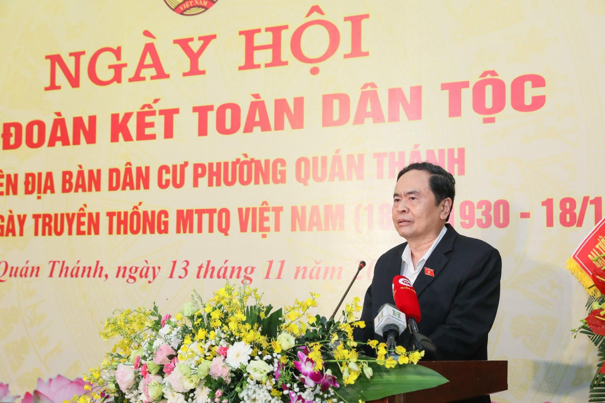 Phó Chủ tịch Thường trực Quốc hội Trần Thanh Mẫn phát biểu tại ngày hội. Ảnh: Quang Vinh.