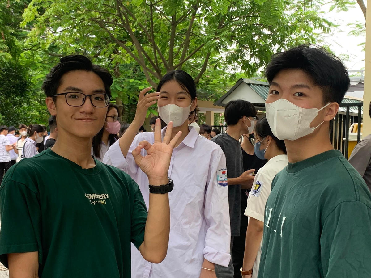 Thí sinh tự tin với bài thi môn Ngữ văn.