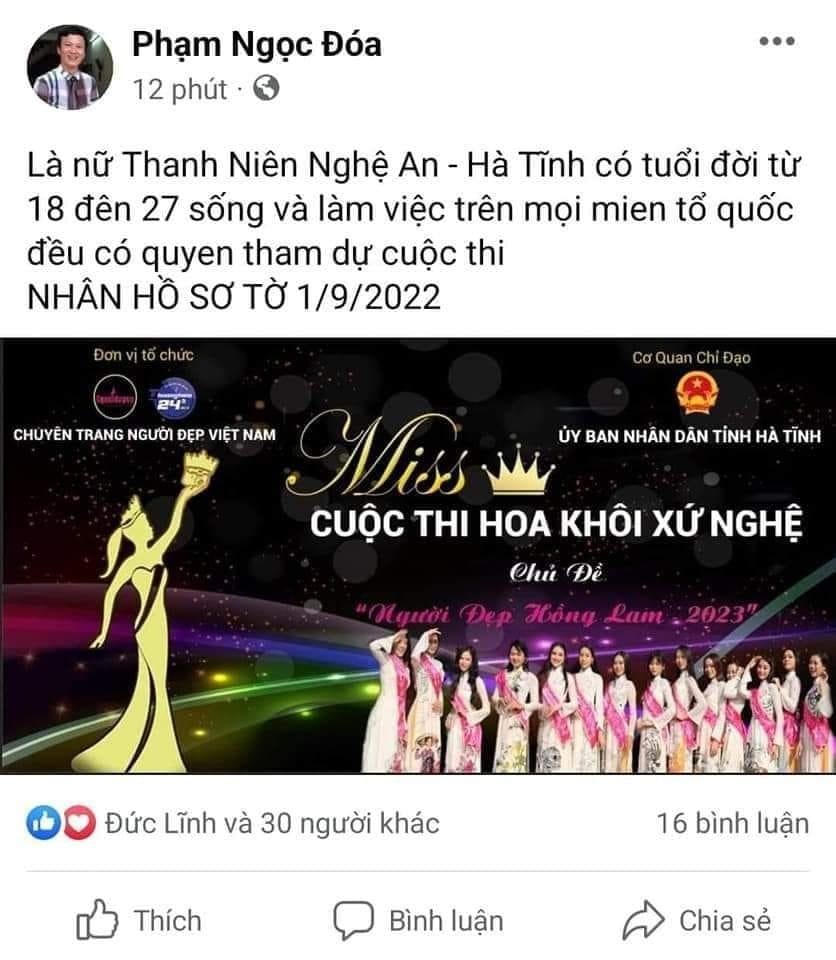 Hình ảnh đăng tải trên Facebook Phạm Ngọc Đóa đã được cộng đồng mạng chụp lại.