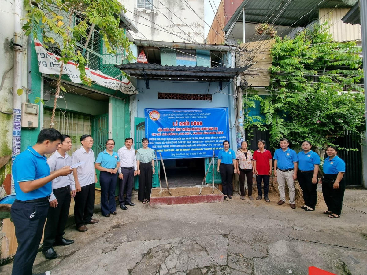 Khởi công sửa chữa nhà tình thương cho hộ nghèo tại TP Thủ Đức.