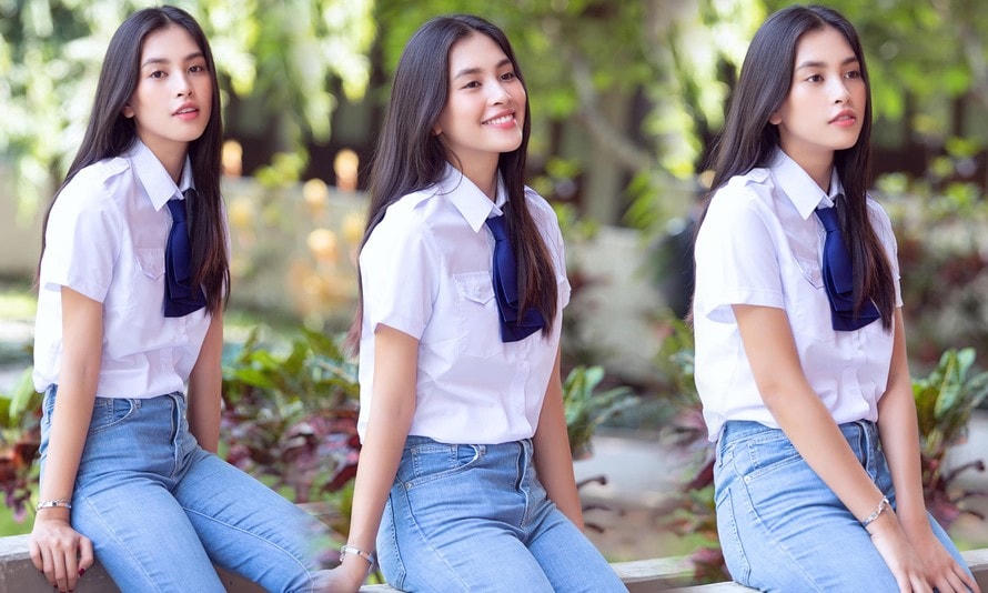Hoa hậu Tiểu Vy sở hữu nhan sắc xinh đẹp, sắc sảo. Ảnh: FBNV. 