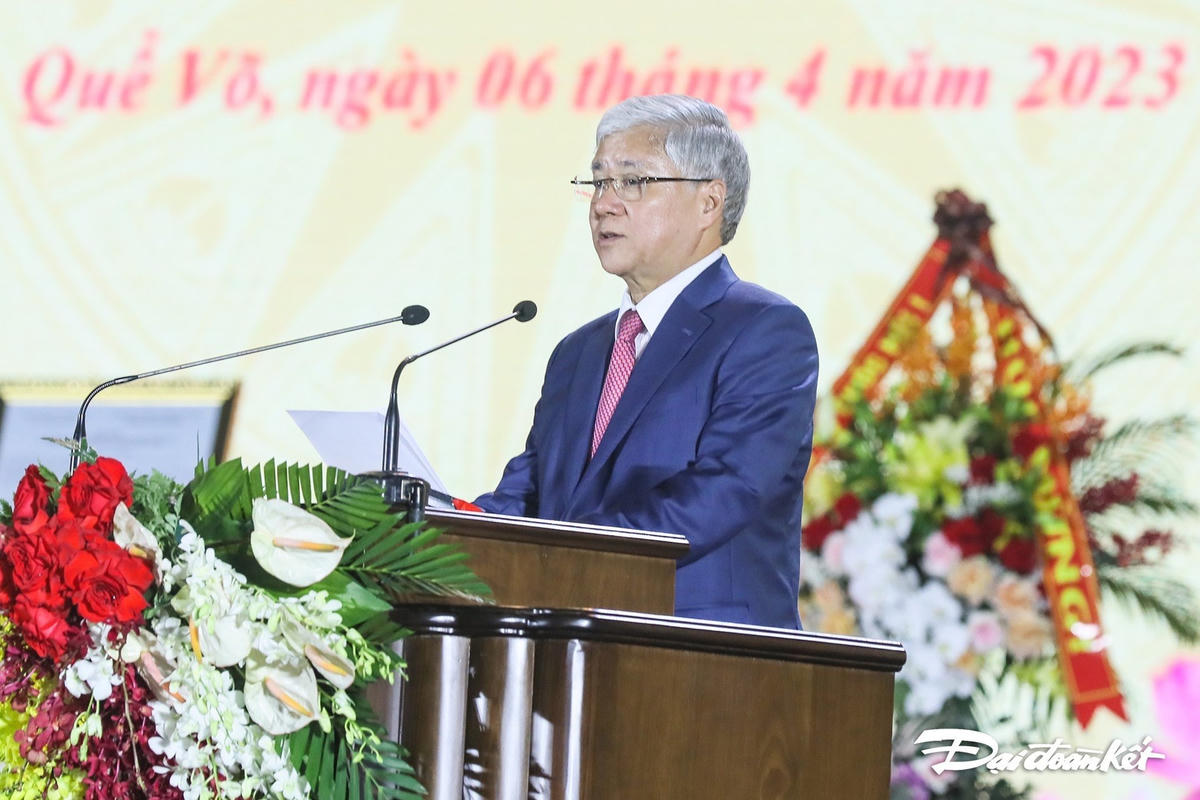 Bí thư Trung ương Đảng, Chủ tịch UBTƯ MTTQ Việt Nam Đỗ Văn Chiến phát biểu tại buổi lễ. Ảnh: Quang Vinh.