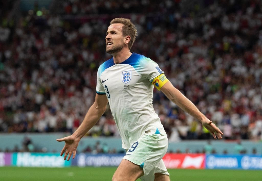 Harry Kane ăn mừng bàn thắng đầu tiên tại World Cup 2022. Ảnh: Getty.