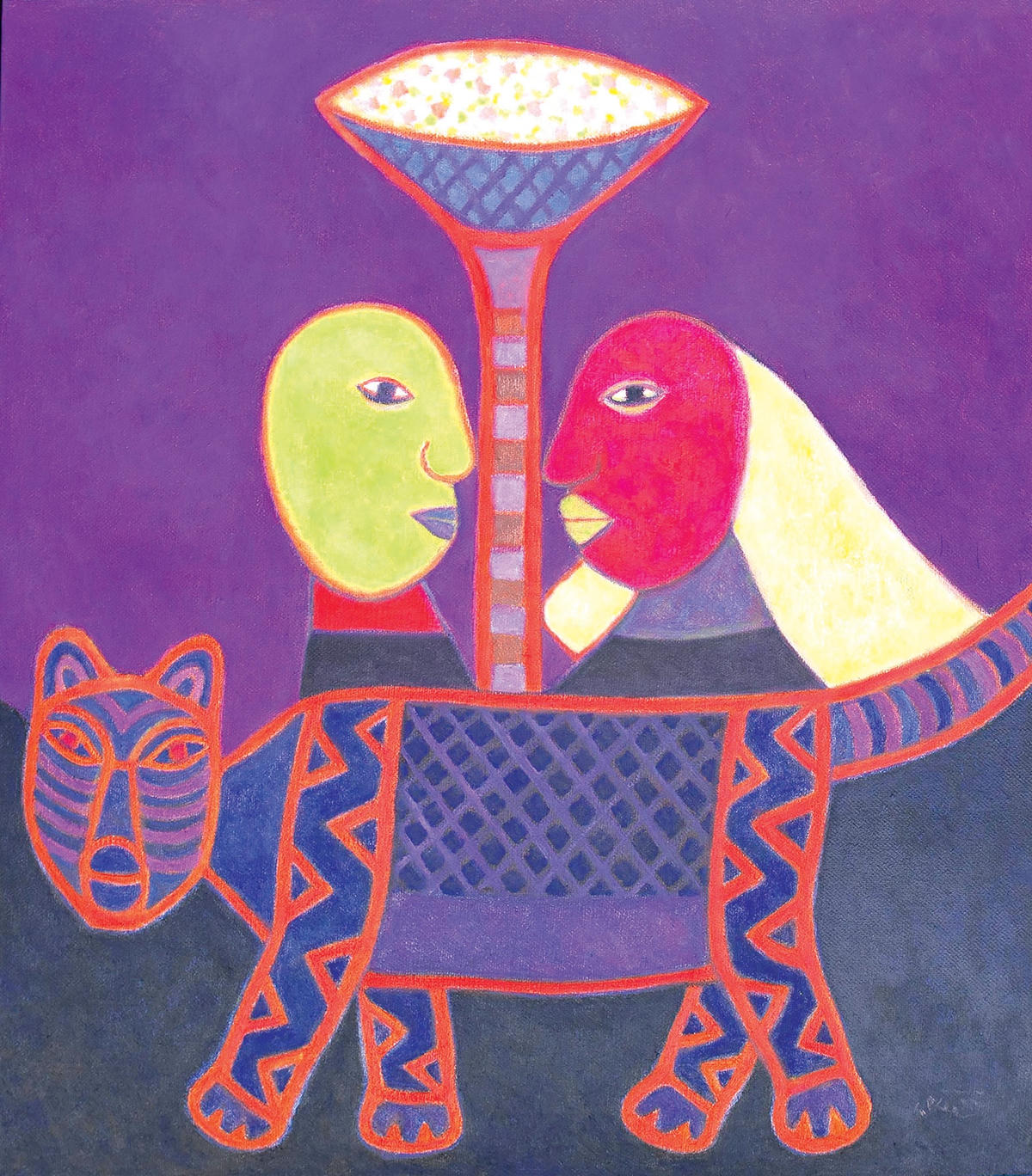 "Cha con tuổi Dần" (sơn dầu, 2021).  