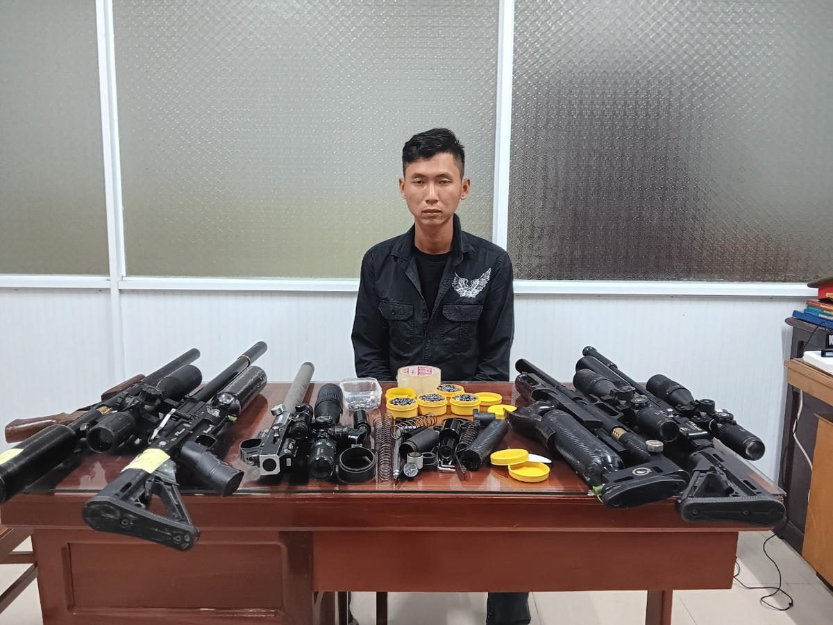 Đối tượng Lâm Lâm Vũ tại Cơ quan công an.