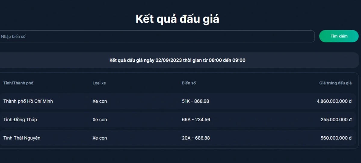 Biển số ô tô 51K-868.68 ở TPHCM được chốt với giá hơn 4,8 tỷ đồng.