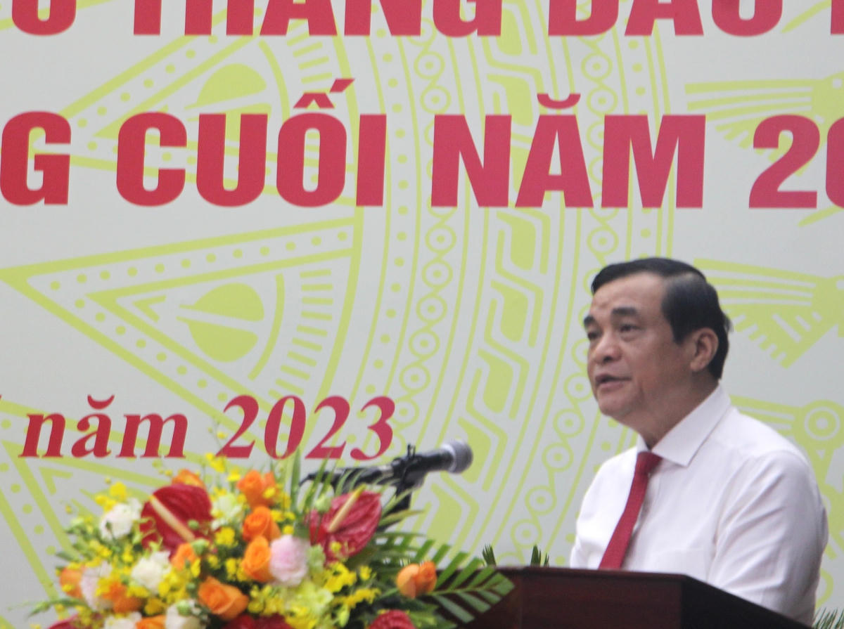 Ông Phan Việt Cường, Bí thư Tỉnh ủy Quảng Nam phát biểu Hội nghị.
