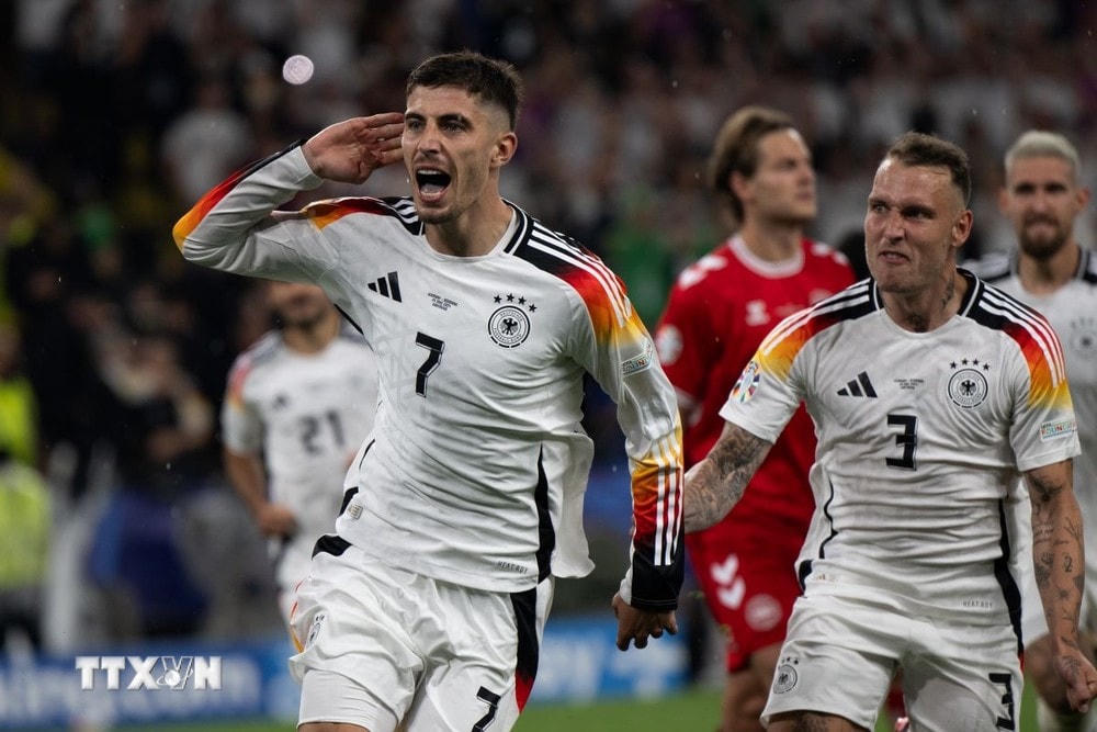 Chủ nhà Đức sẽ là thách thức không nhỏ với Tây Ban Nha. (Ảnh: THX/TTXVN) ttxvn_tuyen_duc_euro-2024_0107.jpg