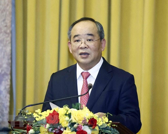 Chủ nhiệm văn phòng Chủ tịch nước Lê Khánh Hải phát biểu. Ảnh: TTXVN.