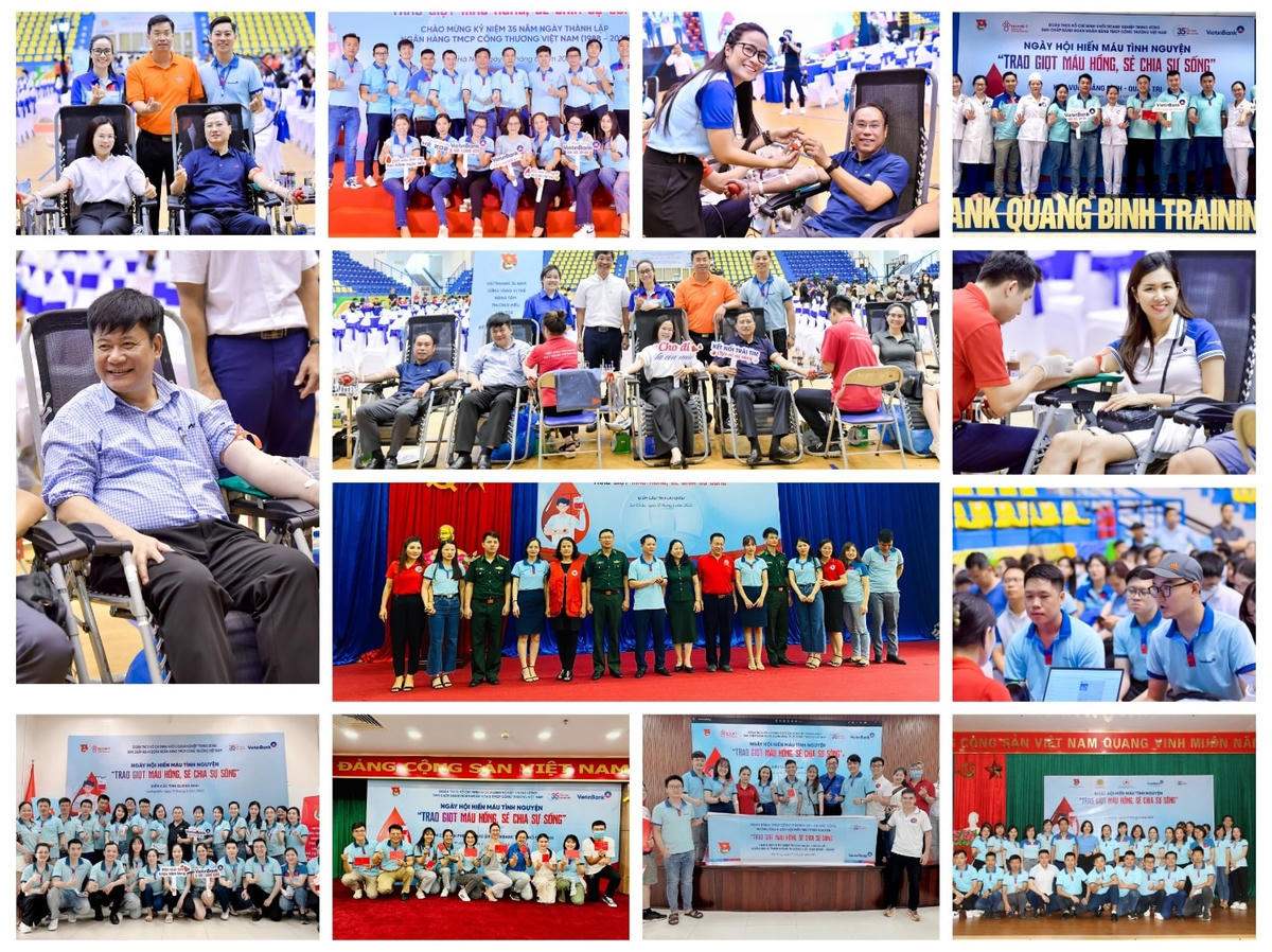 Các đồng chí Lãnh đạo và cán bộ, đoàn viên, thanh niên, người lao động trong toàn hệ thống tham gia hiến máu tình nguyện tại các điểm cầu.