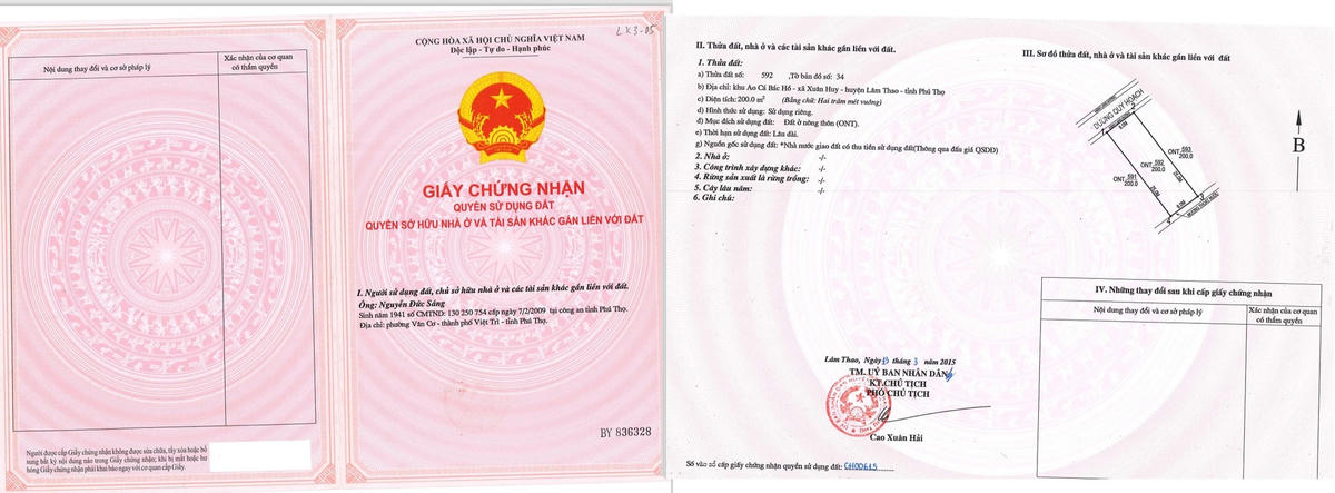 GCNQSDĐ thể hiện mục đích sử dụng đất là đất ở nông thôn.