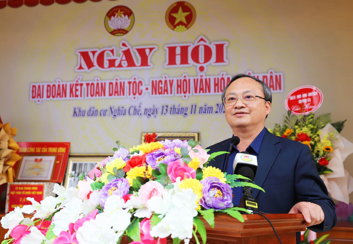 Ông Đỗ Tiến Sỹ, Tổng Giám đốc Đài Tiếng nói Việt Nam phát biểu tại ngày hội.