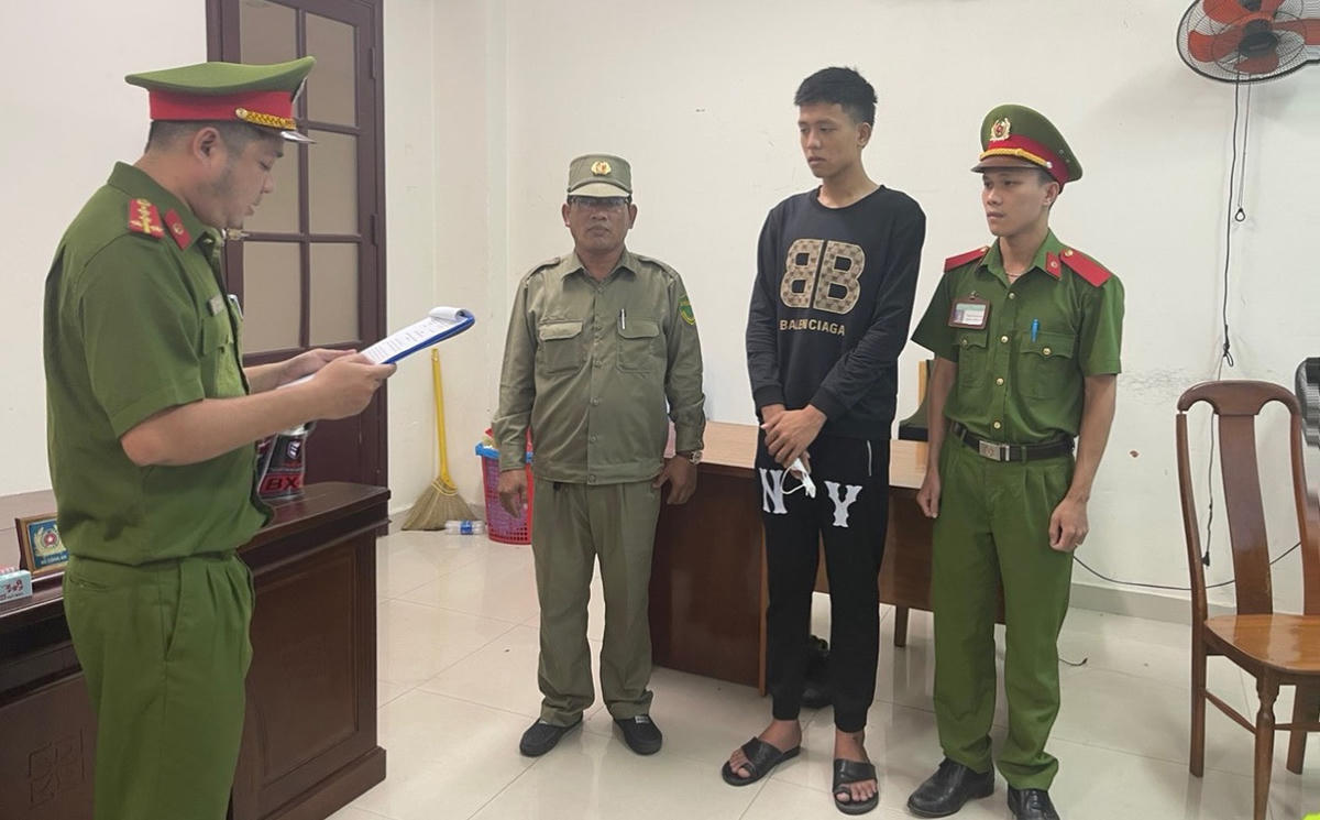 Đối tượng Phạm Ngọc Nở tại cơ quan điều tra.