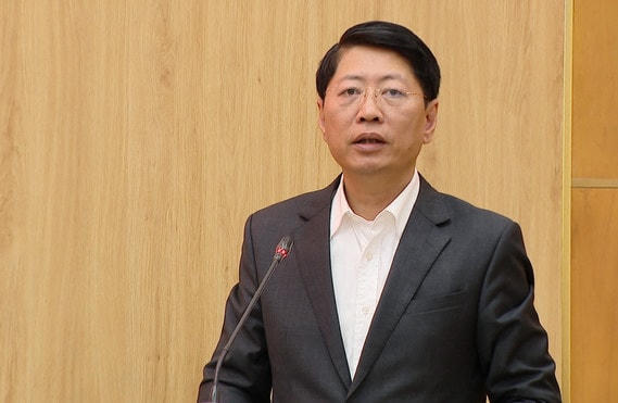 Ông Trần Song Tùng, Phó Chủ tịch UBND tỉnh Ninh Bình phát biểu tại hội nghị.