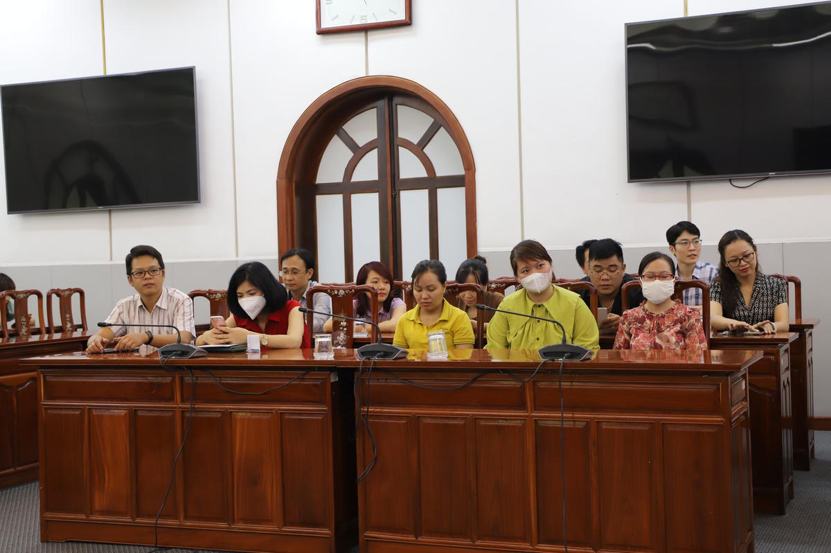 Các đại biểu, đoàn viên, thanh niên Cơ quan UBTƯ MTTQ Việt Nam tham dự buổi sinh hoạt chuyên đề.