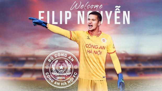 Filip Nguyễn khoác áo CLB Công an Hà Nội. Nguồn: Công an Hà Nội FC. 